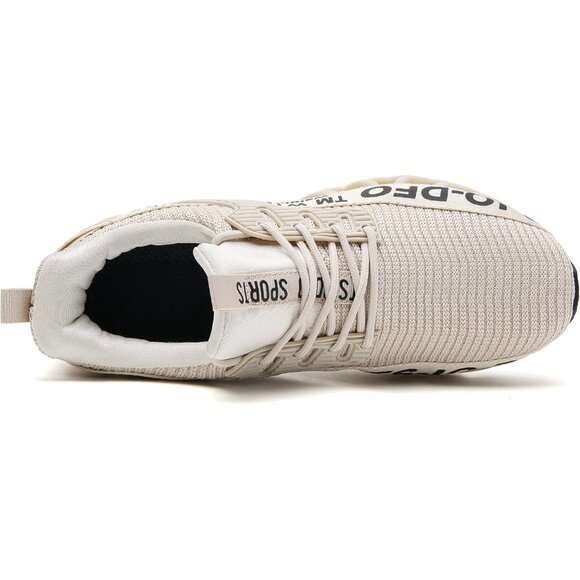 Women Tan Athletic Shoes Walking Running Shoes Non-Slip Fashion Sneakers - Picture 3 of 6